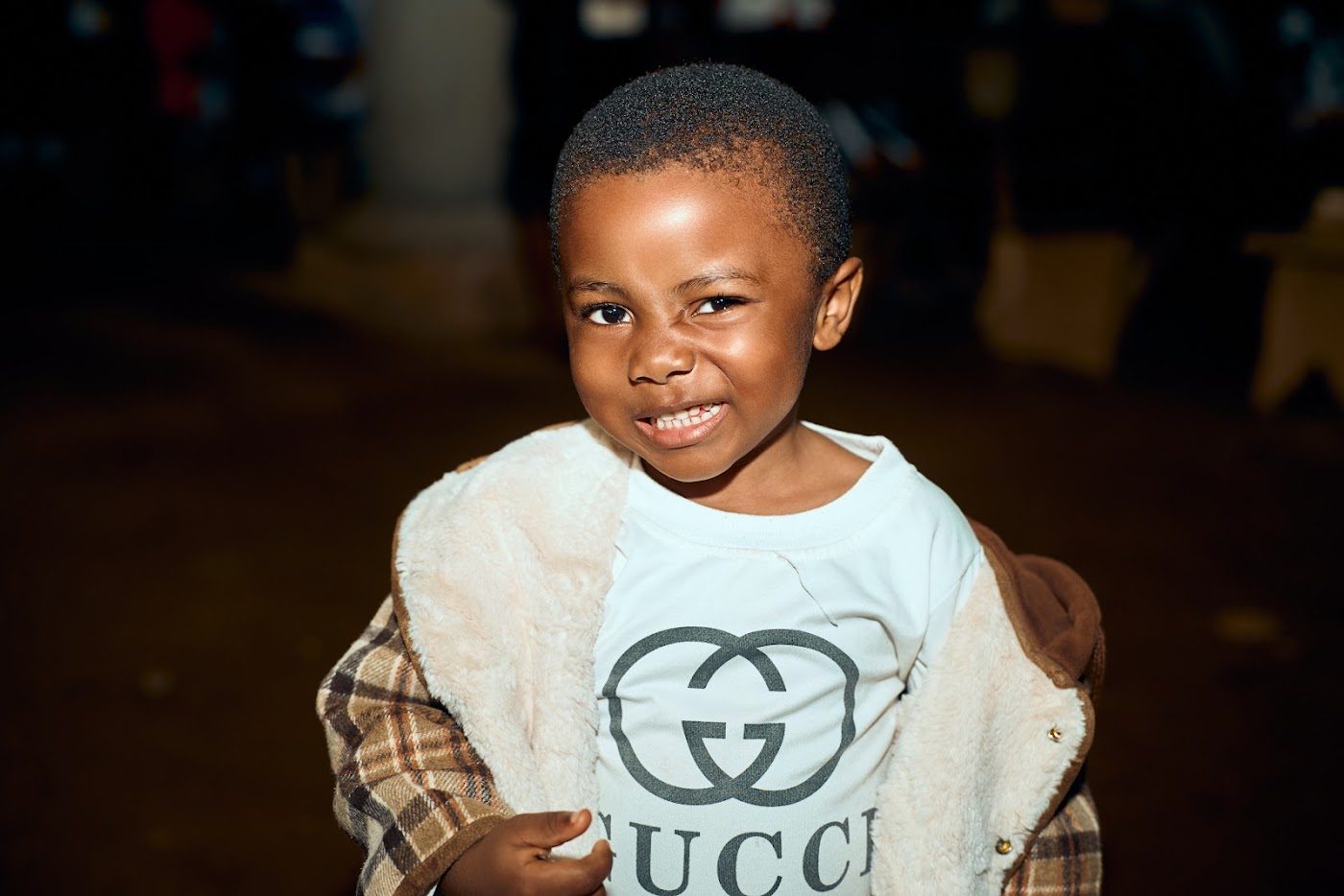 A smiling child in the church sanctuary